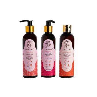 Curl Cure: 3 Step Curl Routine - Shampoo, Deep Conditioner & Curl Cream - 200ml each