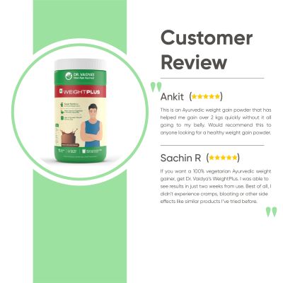 Dr Vaidya's: Weight Plus with 6 Superherbs for Healthy Weight Gain - 500gm