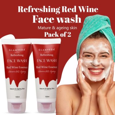 Glamveda: Red Wine Advance Anti Ageing Face Wash - 100ml