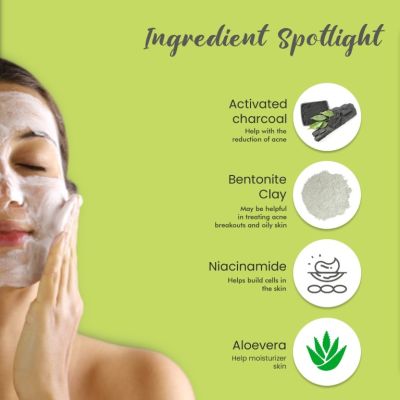 Glamveda: Activated Charcoal Clay Anti-Acne face wash - 100ml