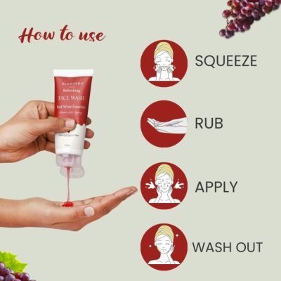 Glamveda: Red Wine Advance Anti Ageing Face Wash - 100ml