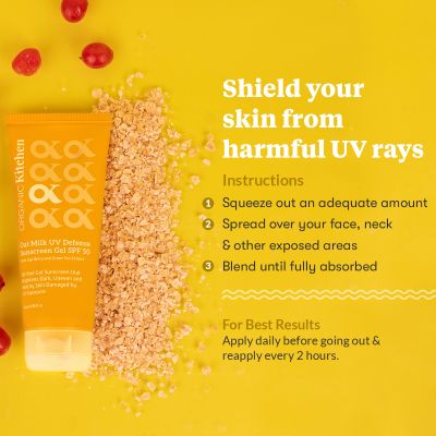 Organic Kitchen: Oat Milk UV Defense Sunscreen Gel SPF 50 - 100ml