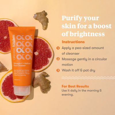 Organic Kitchen: Vitamin C + Saffron Face Cleanser - 100ml