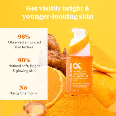 Organic Kitchen: Vitamin C and Turmeric Glow Recharge Face Oil - 30ml