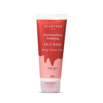 Glamveda: Strawberry Exfoliating Face Wash -Reduces tanning - 100ml
