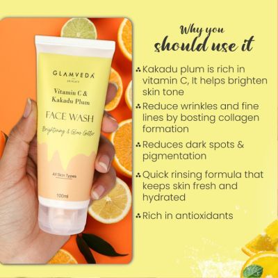 Glamveda: Vitamin C & Kakadu Plum Brightening Face Wash - 100ml