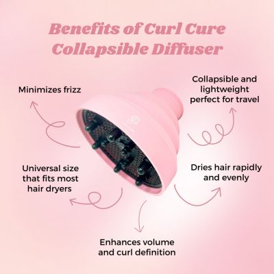 Curl Care: Pink Collapsible Curly Hair Diffuser