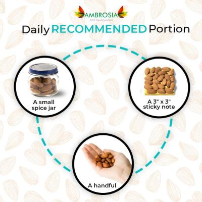 Ambrosia: Premium California Whole Almonds - Pack of 2 - 500 gm each