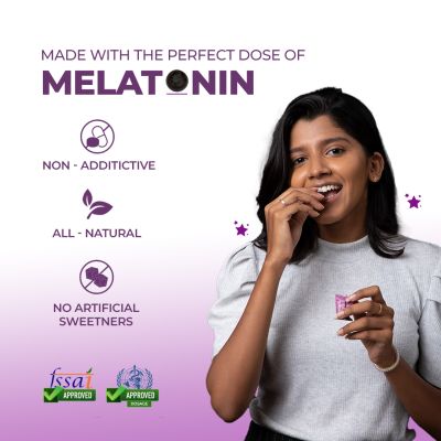 Nidra Nutrition: Melatonin Gummies | Sleep Well Gummies | Natural Strawberry Flavour -45 Gummies (Pack of 2)