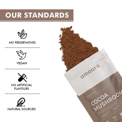 Amaara Herbs: Cocoa Mushroom Latte Herb Mix - 90gm