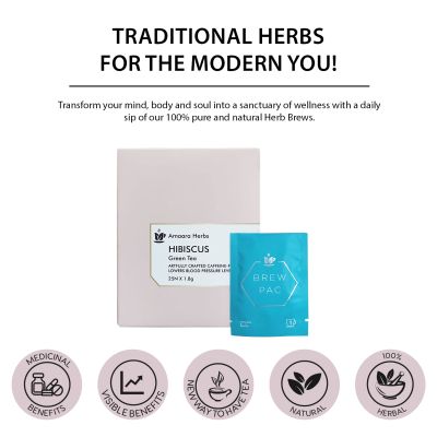 Amaara Herbs: Hibiscus Green Tea - 25 Tea Bags