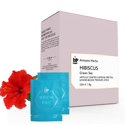Amaara Herbs: Hibiscus Green Tea - 25 Tea Bags