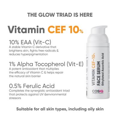 COSIQ: Vitamin CEF-10% Glow Boost Face Serum - 30ml