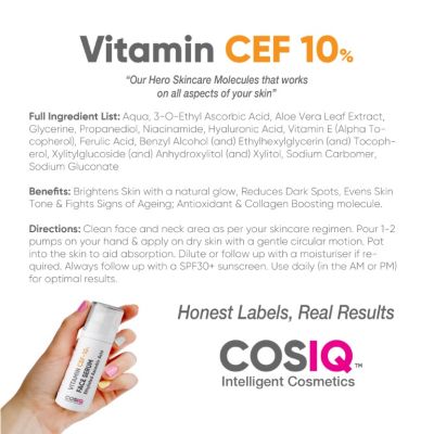 COSIQ: Vitamin CEF-10% Glow Boost Face Serum - 30ml