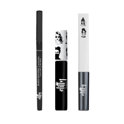 Elitty Beauty: Eye Gotta Feeling (Eyeliner, Kajal, Mascara) - Ultimate Black Combo