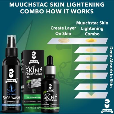 Muuchstac: Skin Brightening Oil, Ocean Face Wash - 30ml & 100ml