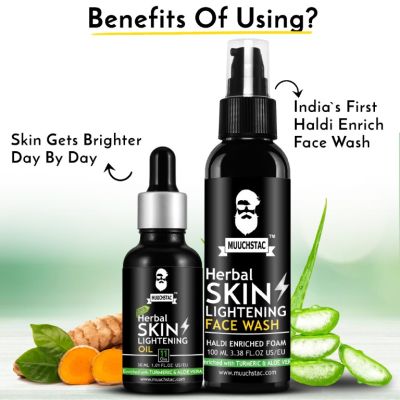 Muuchstac: Herbal Skin Brightening Oil & Face Wash - 30ml & 100ml