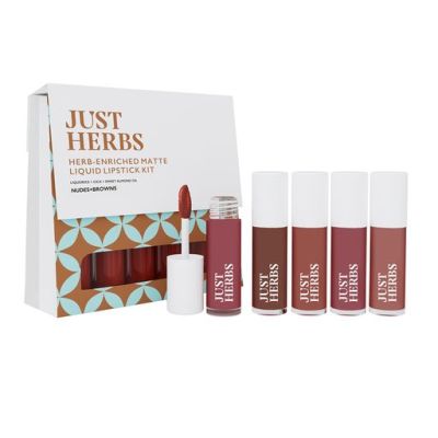 Just Herbs: Ayurvedic Liquid Lipstick Kit Set of 5 Nudes & Browns - 2ml each