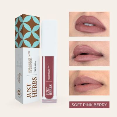 Just Herbs: Ayurvedic Creamy Matte Long Lasting Liquid Lipstick Soft Pink Berry - 2ml