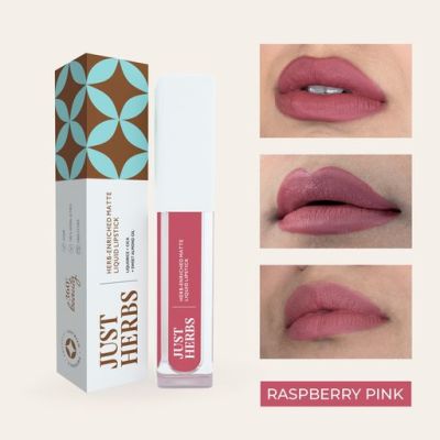 Just Herbs: Ayurvedic Creamy Matte Long Lasting Liquid Lipstick Raspberry Pink - 2ml