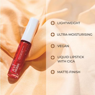 Just Herbs: Ayurvedic Creamy Matte Long Lasting Liquid Lipstick Raisin Rust - 2ml