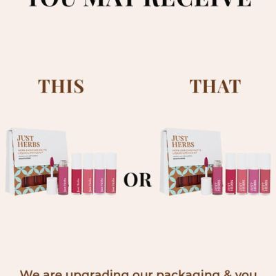 Just Herbs: Ayurvedic Liquid Lipstick Kit Set of 5  Brights & Pinks - 2ml each