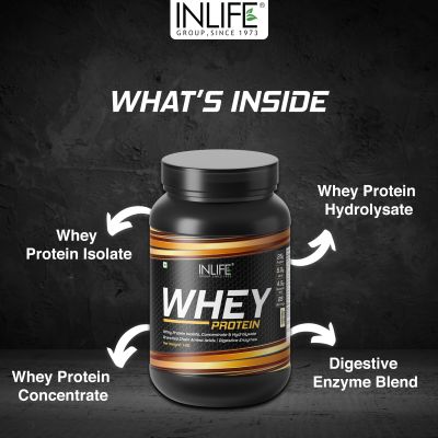 INLIFE: 100% Whey Protein Isolate Powder Supplement - 1 Kg (Vanilla Flavour)