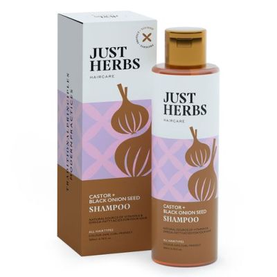 Just Herbs: Castor and Black Onion Seed Sulfate Free Shampoo - 200ml