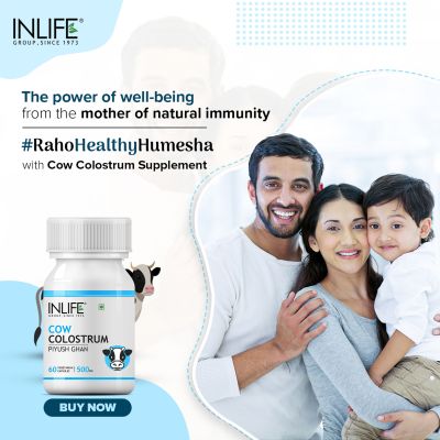 INLIFE: Cow Colostrum Supplement, 500mg - 60 Veg Capsules