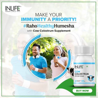 INLIFE: Cow Colostrum Supplement, 500mg - 60 Veg Capsules