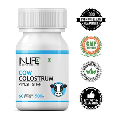 INLIFE: Cow Colostrum Supplement, 500mg - 60 Veg Capsules
