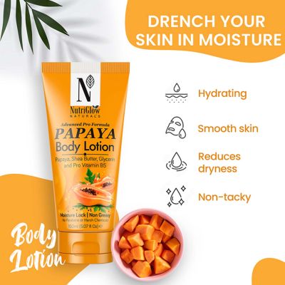 NutriGlow Cosmetics: Advanced Pro Formula Papaya Body Lotion - 150ml