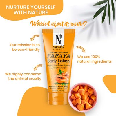 NutriGlow Cosmetics: Advanced Pro Formula Papaya Body Lotion - 150ml