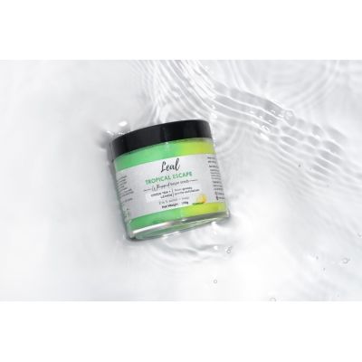 Leal Cosmetics: Tropical Escape Green Tea Lemon Sugar Scrub - 100gm