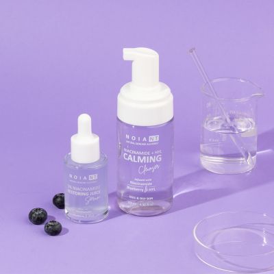 Noiant: Calm+ Restore Combo Of Serum And Cleanser Infused With Niacinamide and Blueberry