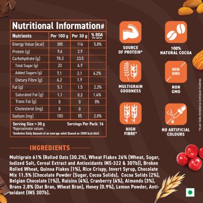 Bagrrys: Crunchy Dark Choco Berry Muesli - 500gm