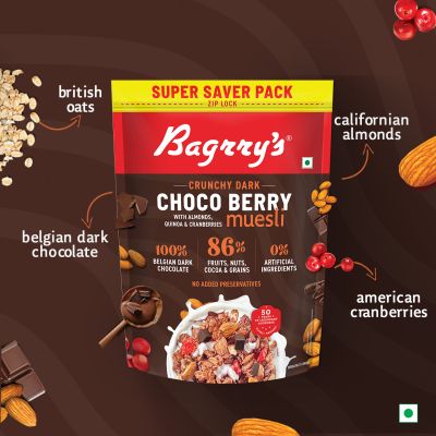 Bagrrys: Crunchy Dark Choco Berry Muesli - 750gm