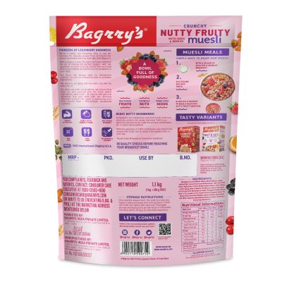 Bagrrys: Crunchy Nutty Fruity Muesli - 1100gm