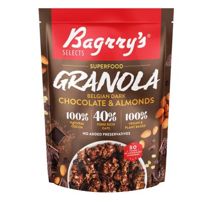 Bagrrys: Superfood Granola Belgian Dark Chocolate & Almonds - 400gm
