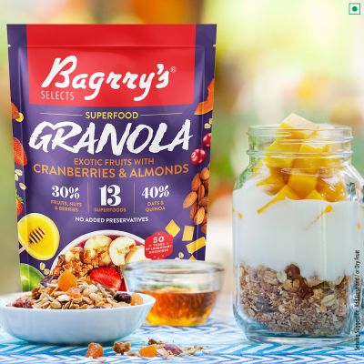 Bagrrys: Superfood Granola Exotic Fruits with Almonds & Cranberries - 400gm
