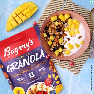 Bagrrys: Superfood Granola Exotic Fruits with Almonds & Cranberries - 400gm