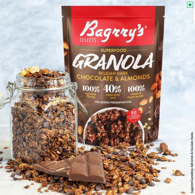 Bagrrys: Superfood Granola Belgian Dark Chocolate & Almonds - 400gm