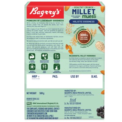 Bagrrys: Healthy Crunch Millet Muesli - 500gm