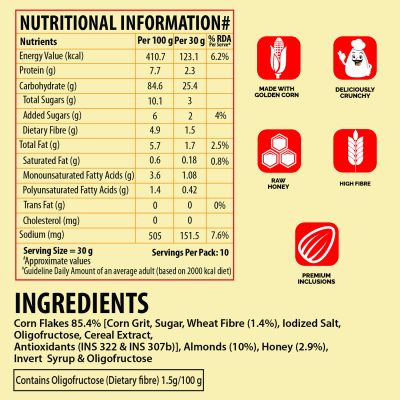 Bagrrys: Corn Flakes Almond and Honey - 300gm