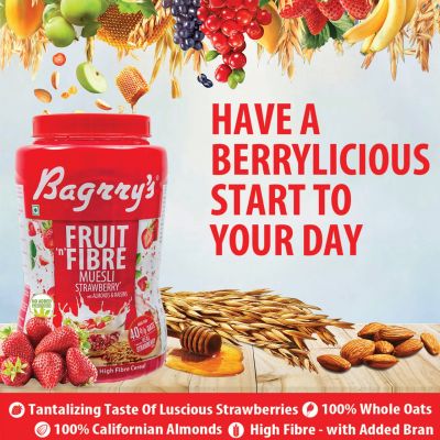 Bagrrys: Fruit 'N' Fibre Muesli - Strawberry - 1000gm