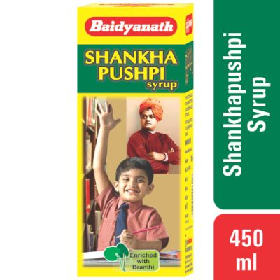 Baidyanath: Shankhapushpi Syrup- Helps to improve memory and enhance concentration| For Kids and Adults - 450 ml