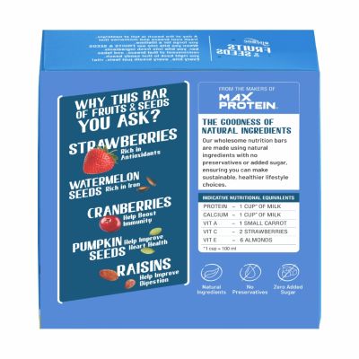 RiteBite Max Protein: Fruit & Seeds Bar [Pack of 12] - 420gm