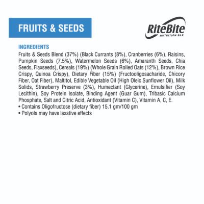 RiteBite Max Protein: Fruit & Seeds Bar [Pack of 12] - 420gm