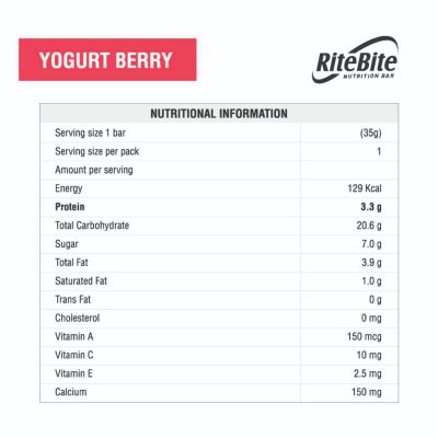 RiteBite Max Protein: Yogurt Berry Bar [Pack of 12] - 420gm