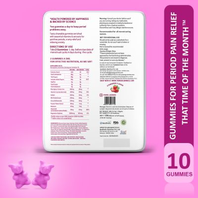 Power Gummies: That Time of the Month Period Pain Relief - Strawberry Flavour - 10 Gummies - 5 Days Pack
